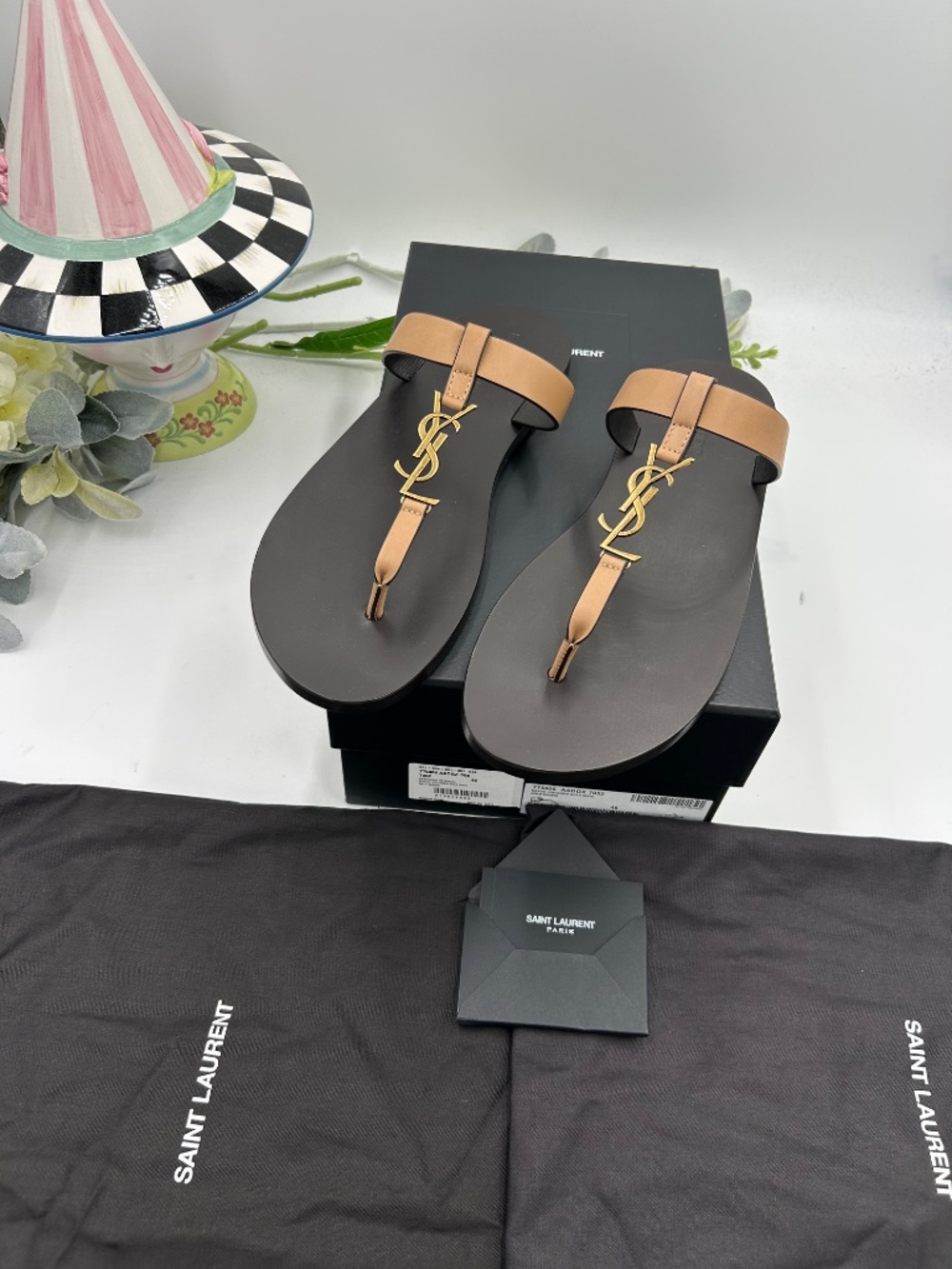 Men’s Saint Laurent Cassandre Leather Sandals . Size 45/12 US. - Picture 5 of 9